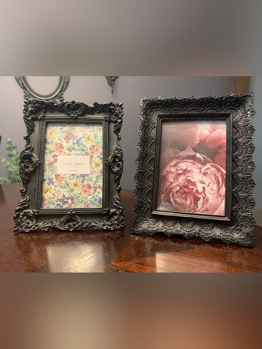 2 Black Gothic Frames 4 x 6”